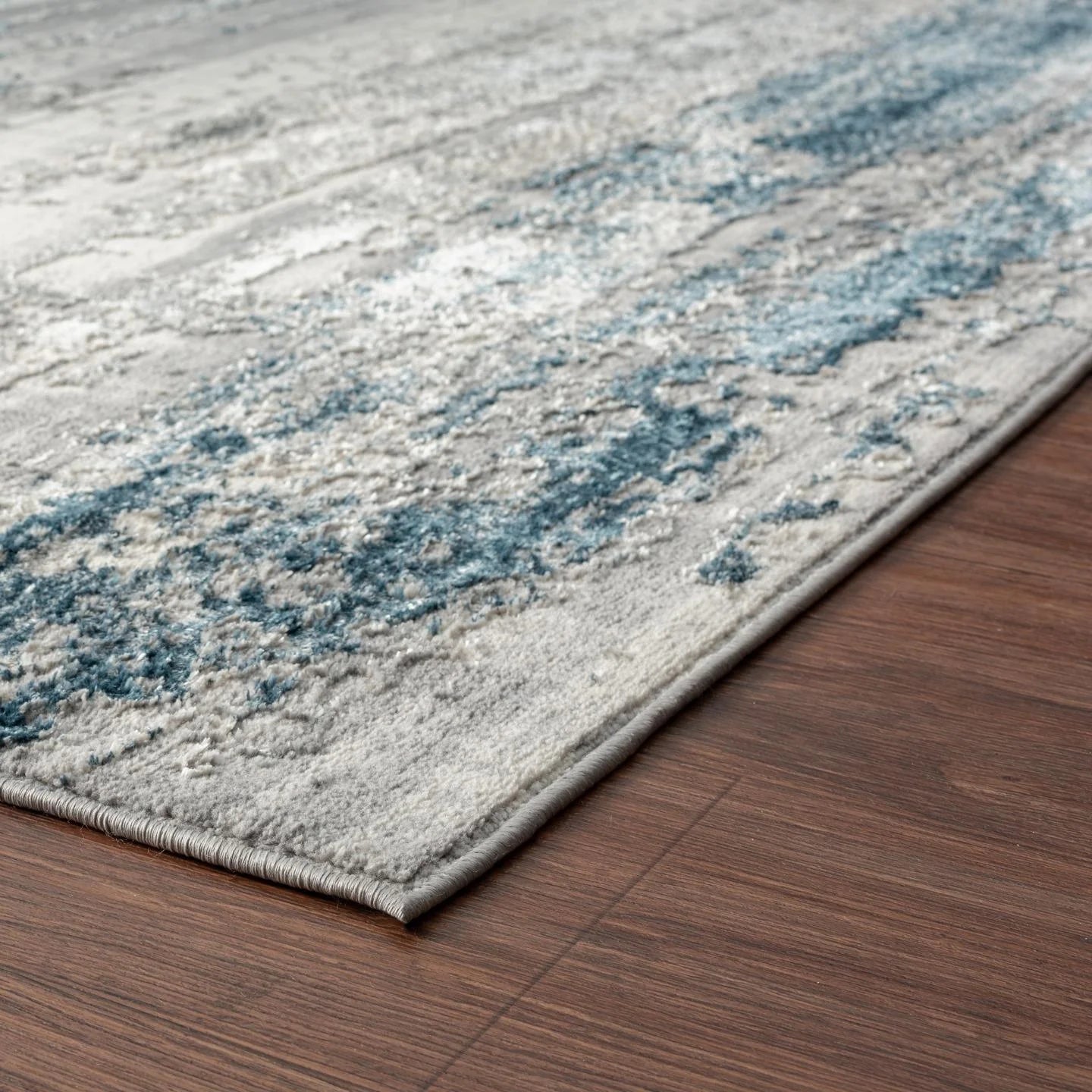 Modern Abstract Blue 8X10 Modern Area Rug, Stain-Resistant Carpet