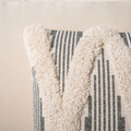 Boho Woven Cross Tufted Series Decorative Throw Pillow Cover, 18